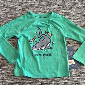 Life Is Good Kids' Teal Shark Rashguard